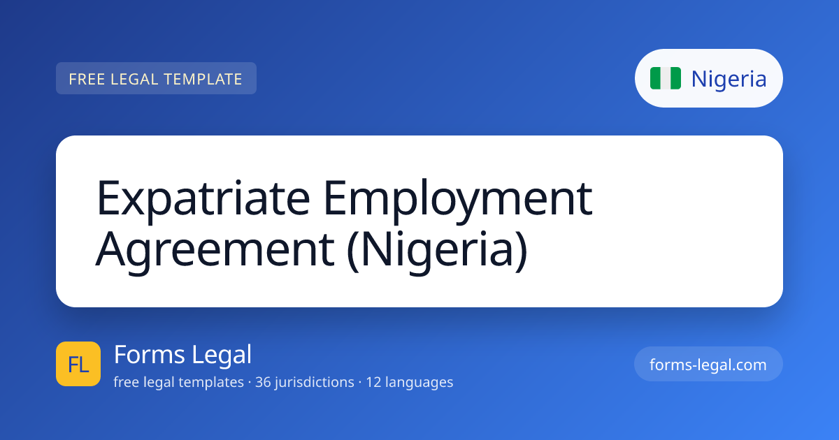 Free Expatriate Employment Agreement Nigeria | PDF & Word